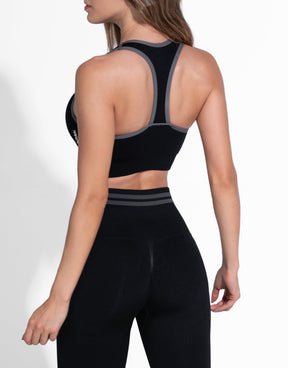 SIDE STRIP BLACK SEAMLESS TOP